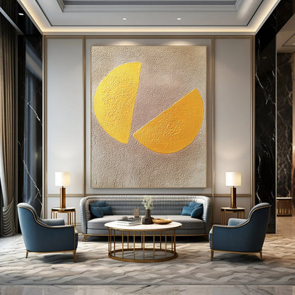 Yellow Semicircles Playful Abstract Art for Child’s Bedroom & Cheerful Home Kitchen STSC1456