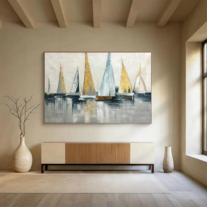 Sailboat Sea View Painting for Nautical - Themed Living Rooms DLZ2553