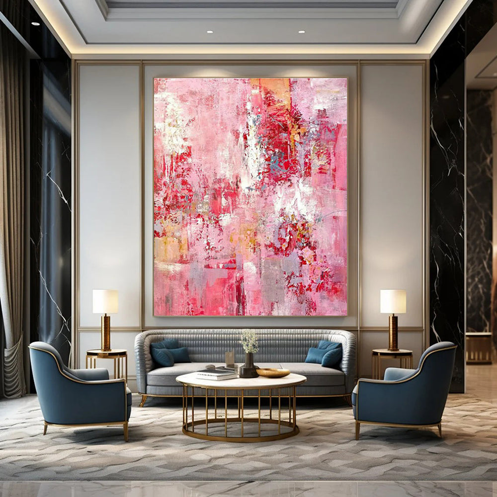Pink Abstract Art for Bedroom & Entryway DLZ0314