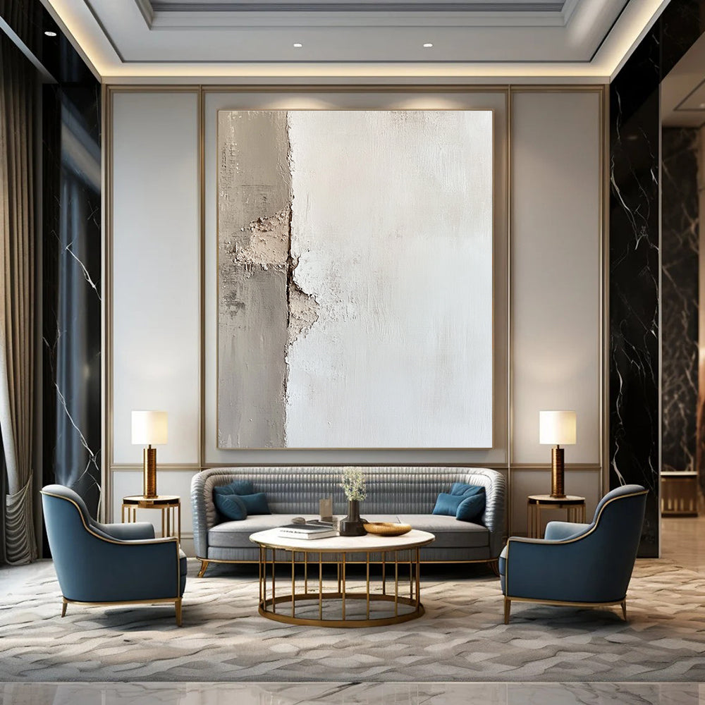Textured White Wall Abstract for Industrial - Chic Loft & Contemporary Art Gallery STSC653