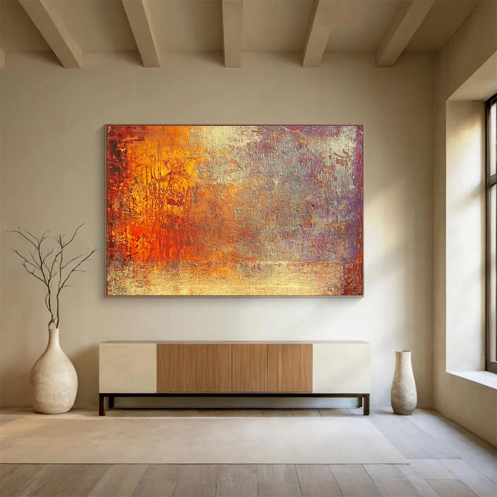 Warm Abstract Textures Art for Cozy Café & Rustic Home Decor SC432