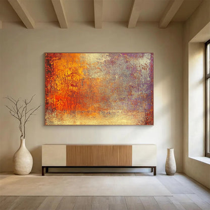 Warm Abstract Textures Art for Cozy Café & Rustic Home Decor SC432