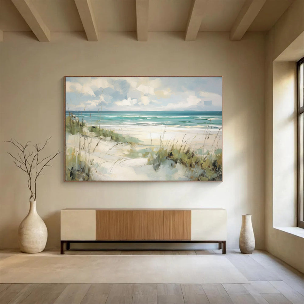 Beach Oil Painting for Coastal Home Dining Areas DLZ2555
