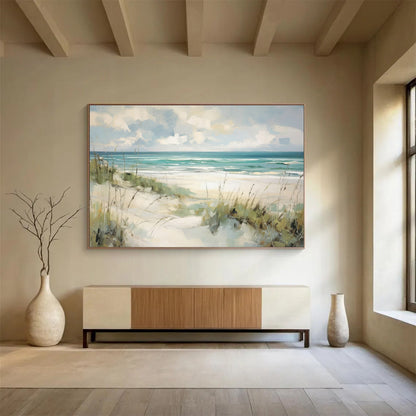 Beach Oil Painting for Coastal Home Dining Areas DLZ2555