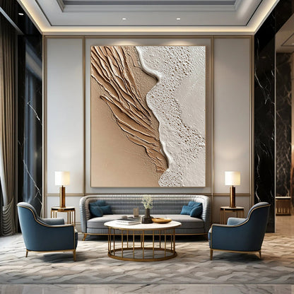 Textured Beach Scene for Coastal Home Dining Room & Wellness Retreat STSC943