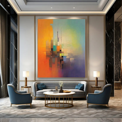 Colorful City Abstract Painting for Office & Living Room DLZ0363