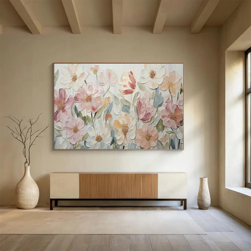 Pastel Floral Relief Art for Charming Nursery Decor DLZ3057