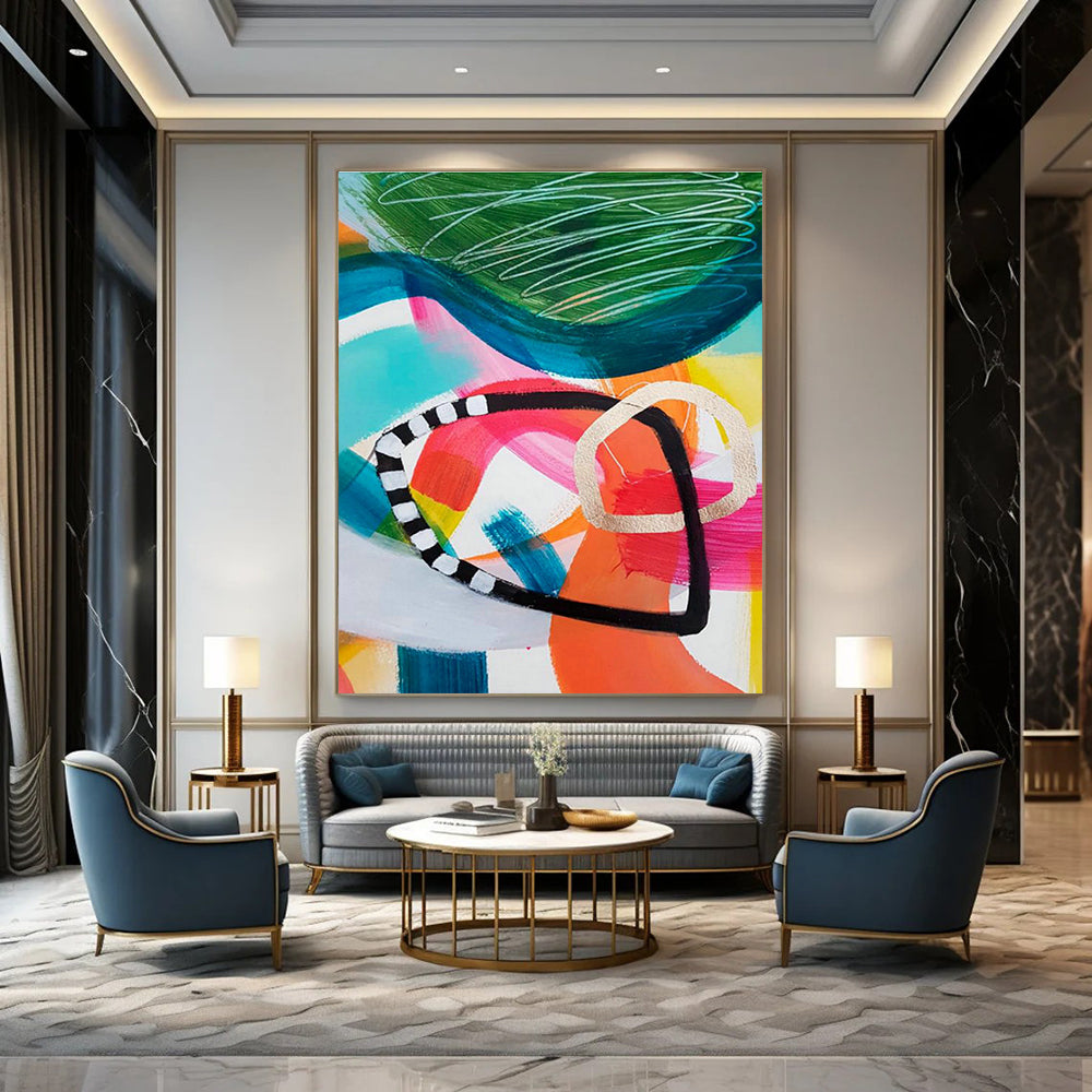 Colorful Geometric Art for Modern Office Breakout Spaces DLZ0100