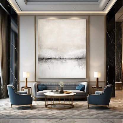 Light Textured Horizon Art for Scandinavian - Style Home & Yoga Studio STSC128