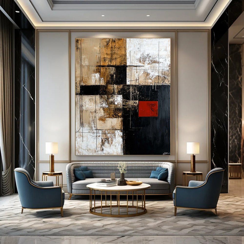 Brown and Black Geometric Abstract for Industrial - Style Loft & Contemporary Art Gallery STSC391