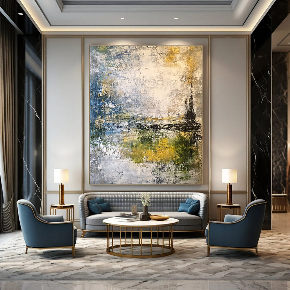 Abstract Landscape with Muted Tones for Minimalist Living Room & Art - Inspired Café STSC210