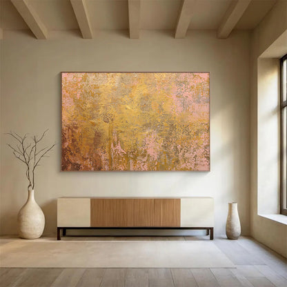 Gold - Pink Gradient Abstract Art for Charming Dressing Rooms DLZ2406