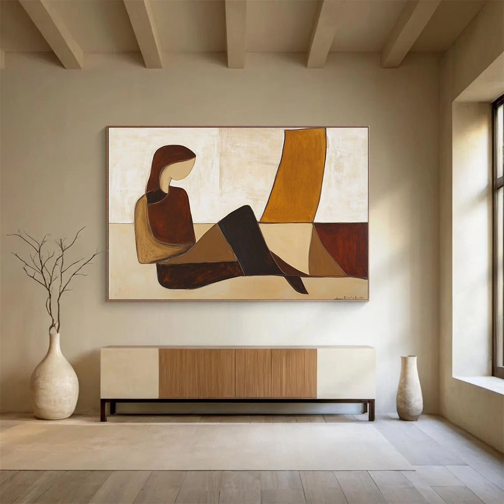 Abstract Figure Art for Minimalist Home Office & Art - Lovers' Library SC345