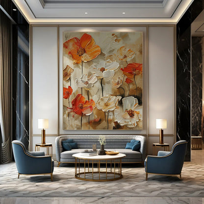 Colorful Flower Field Art for Countryside Wedding Venue & Rustic - Chic Restaurant DLZ1406