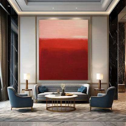 Gradient Red Abstract Art for Luxury Hotel Suite & Art Deco Home Bedroom DLZ1624
