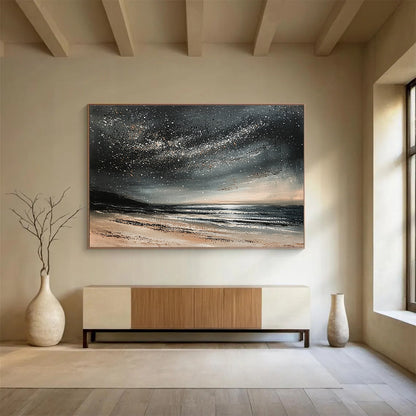 Starry Night Beach Art for astronomers - Themed Café & Beach House Bedroom SC528