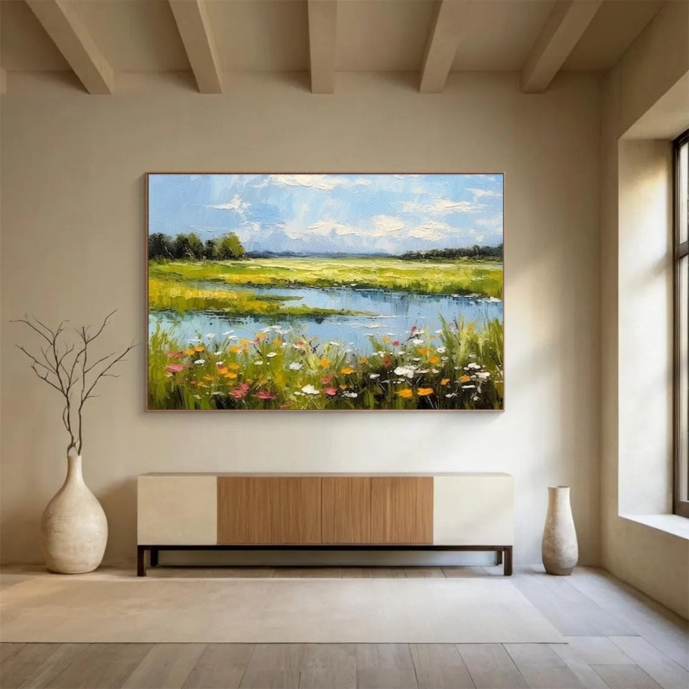 Pastoral Landscape Oil Painting for Country - Style Home Dining Rooms DLZ2655