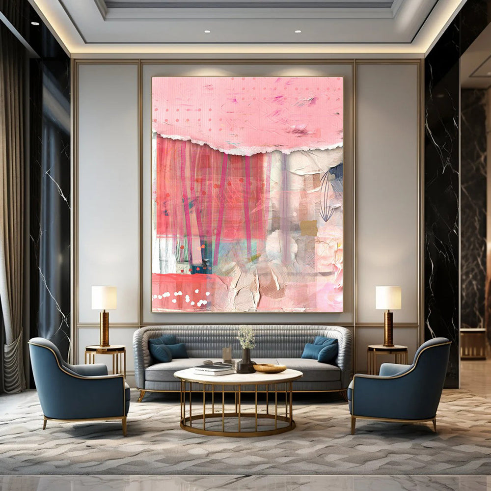 Pink - Themed Collage Art for Boho - Chic Bridal Dressing Rooms DLZ0134