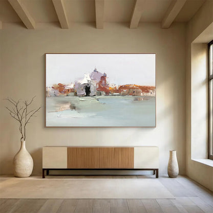 Hazy Rooftops & Water Art for Travel Bug - Filled Living Room DLZ3015