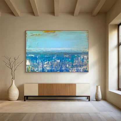 Blue - Toned Urban Abstract Art for Modern Office DLZ2773