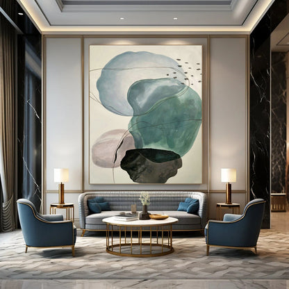 Colorful Ink - Wash Geometric Art for Eclectic Living Room & Modern Boutique Hotel DLZ0757