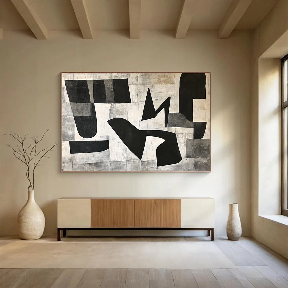Neutral Tone Abstract: Rustic Charm for Lofts & Home Offices SC517