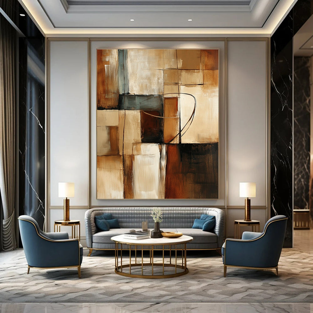 Geometric Neutral Color Blocks for Scandinavian - Style Home & Contemporary Art Gallery STSC751