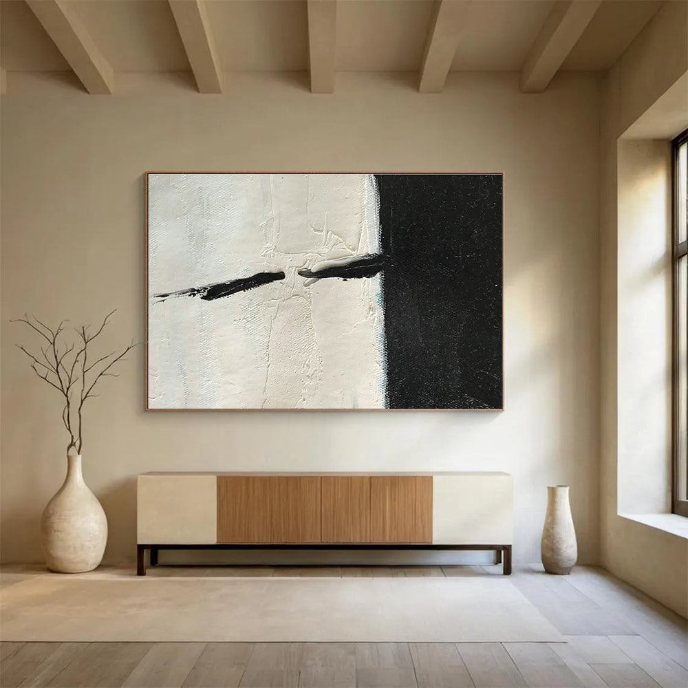 Black - White Abstract Art for Contemporary Art Gallery Bathrooms DLZ2561