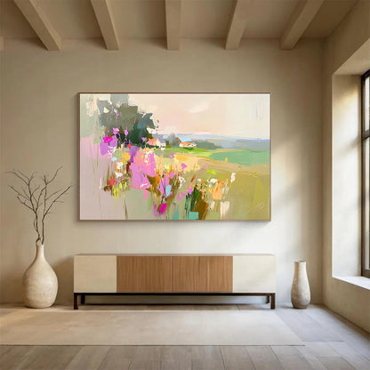 Colorful Pastoral Flowerscape Art for Countryside Villa Living Room & Bohemian - Style Café SC110