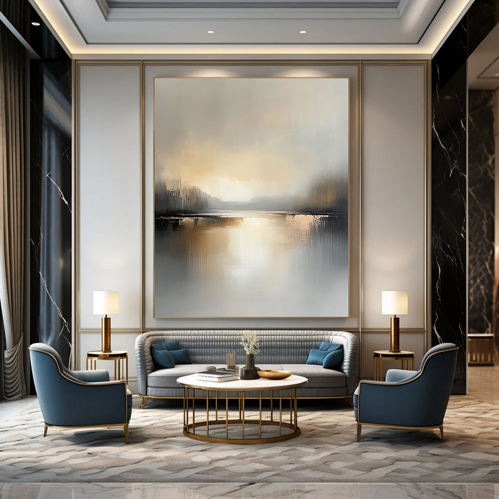 Soft - Toned Lake Art for Modern Home & Art Gallery STSC084