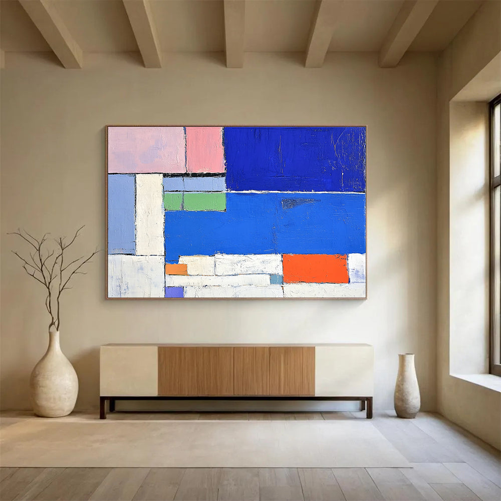 Vibrant Cubist - Style Art for Bohemian Living Room & Art - Centric Café SC169
