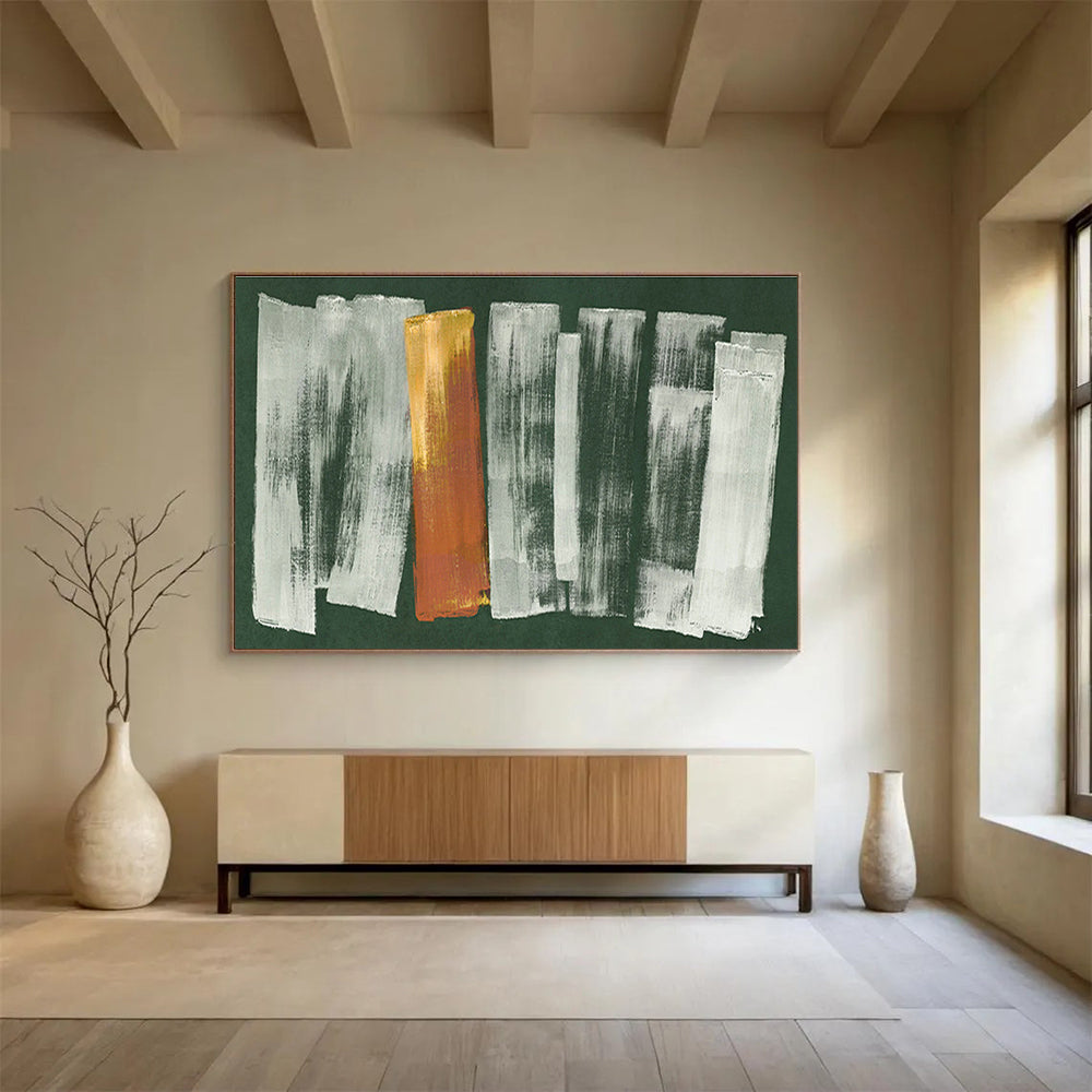 Green - Background Brushstroke Abstract for Eco - Friendly Café DLZ2996