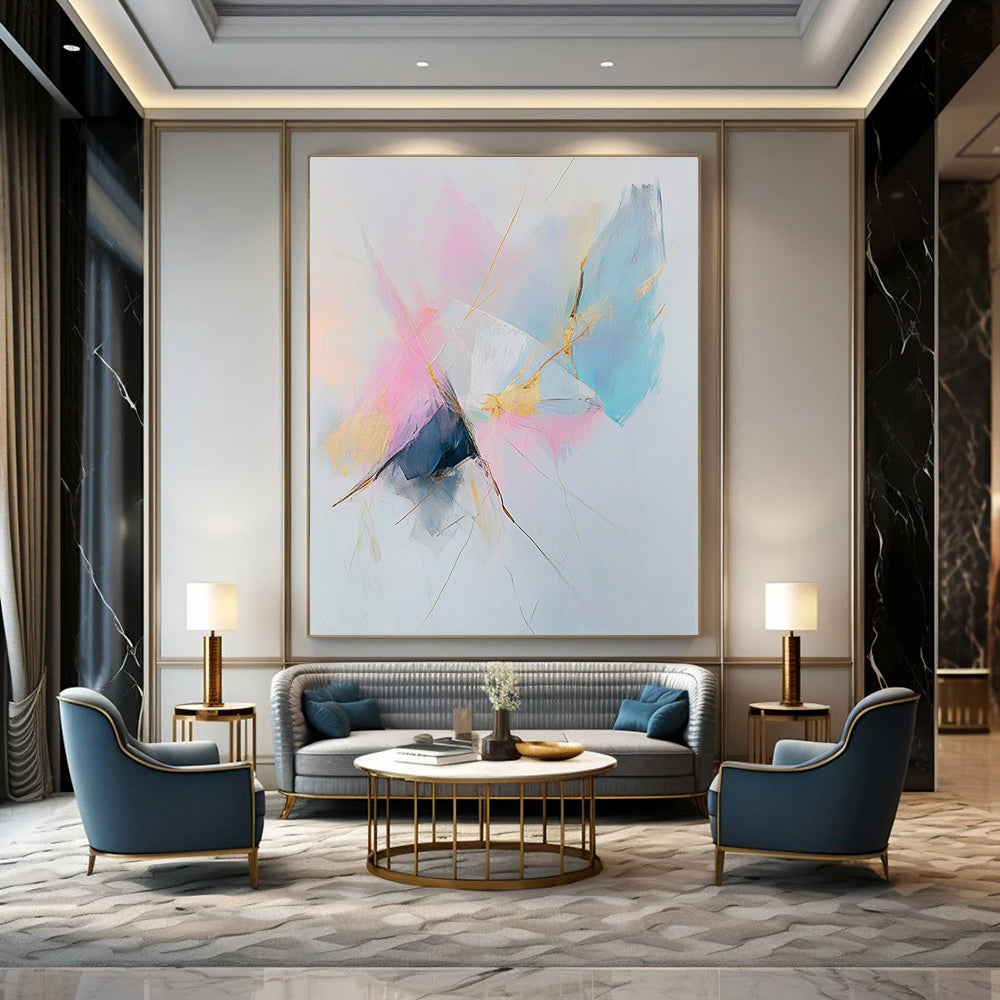 Pastel Abstract with Gold for Luxury Bedroom & Upscale Boutique STSC783