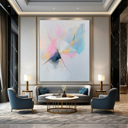Pastel Abstract with Gold for Luxury Bedroom & Upscale Boutique STSC783