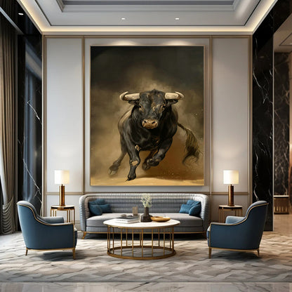 Charging Bull Art for Sports Bar & Rodeo - Themed Restaurant DLZ1416