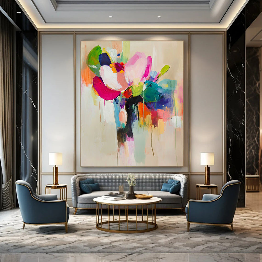 Bold Floral Abstract for Modern Home Office & Art - Loving Bedroom STSC822