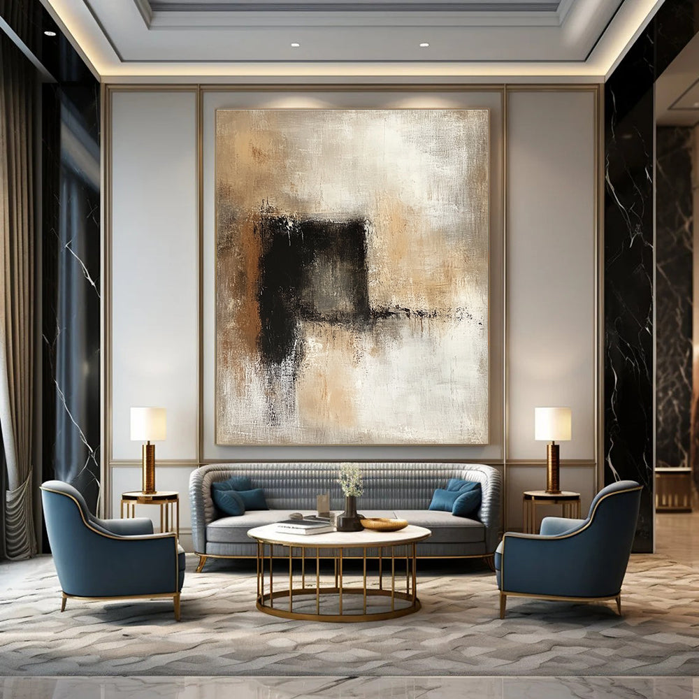 Neutral Tones Abstract for Minimalist Living Room & Corporate Office STSC780