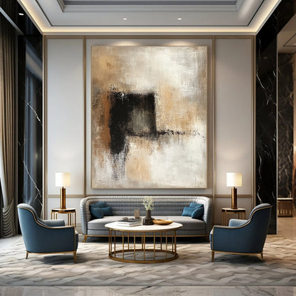 Neutral Tones Abstract for Minimalist Living Room & Corporate Office STSC780