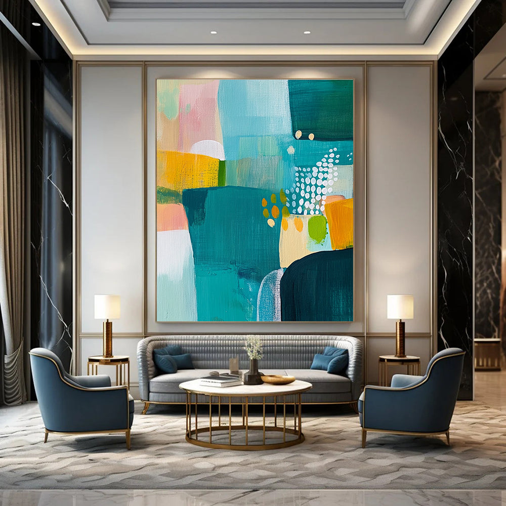 Colorful Geometric Abstract for Eclectic Home Office & Vibrant Retail Space STSC608