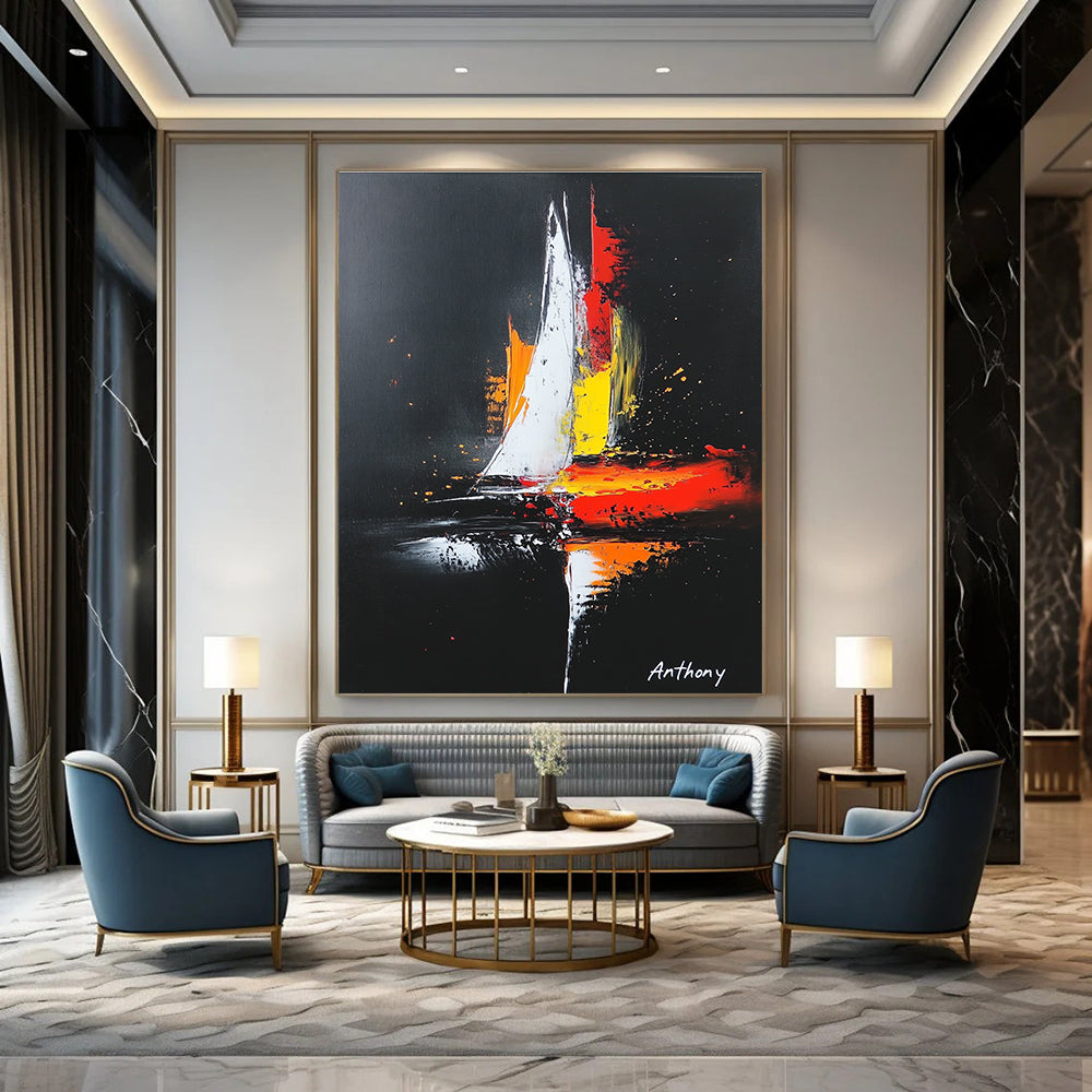 Night Sail Art for Nautical - Themed Bar & Luxury Yacht Club STSC815