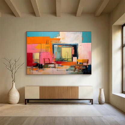 Colorful Spatial Abstract for Modern Living Room DLZ3023