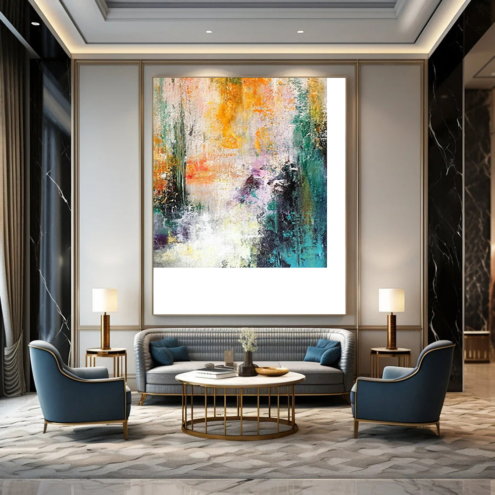 Colorful Landscape - Inspired Abstract Art for Countryside Café Dining Walls DLZ0005