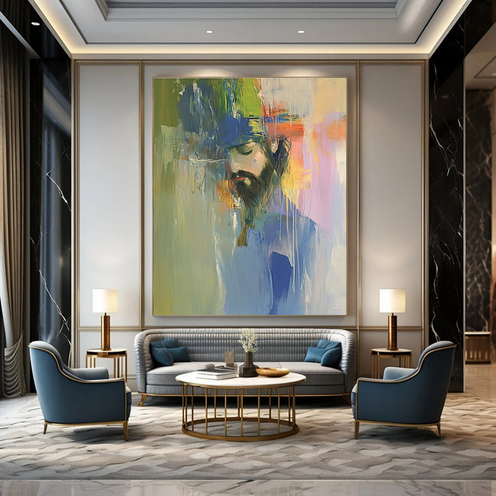 Colorful Abstract Portrait for Bohemian - Style Bedroom & Creative Studio STSC593