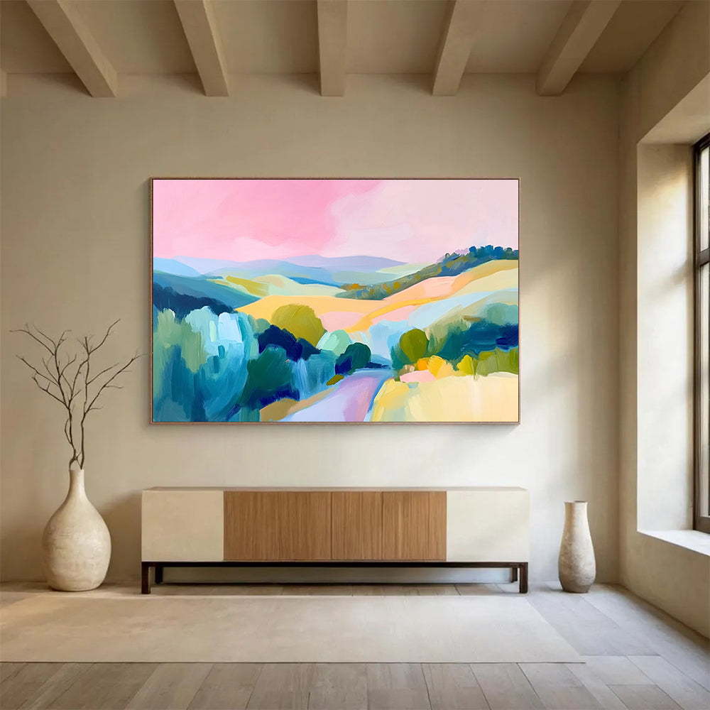 Pastel - Colored Hills Art for Nursery & Boho - style Café SC129