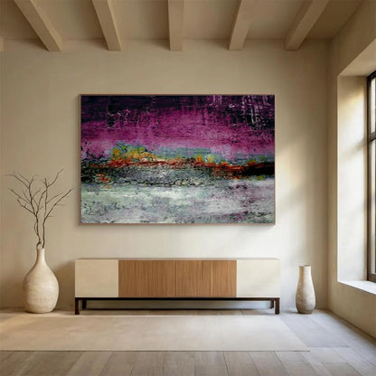 Purple - Toned Landscape Abstract Art for Artistic Bedroom DLZ2775