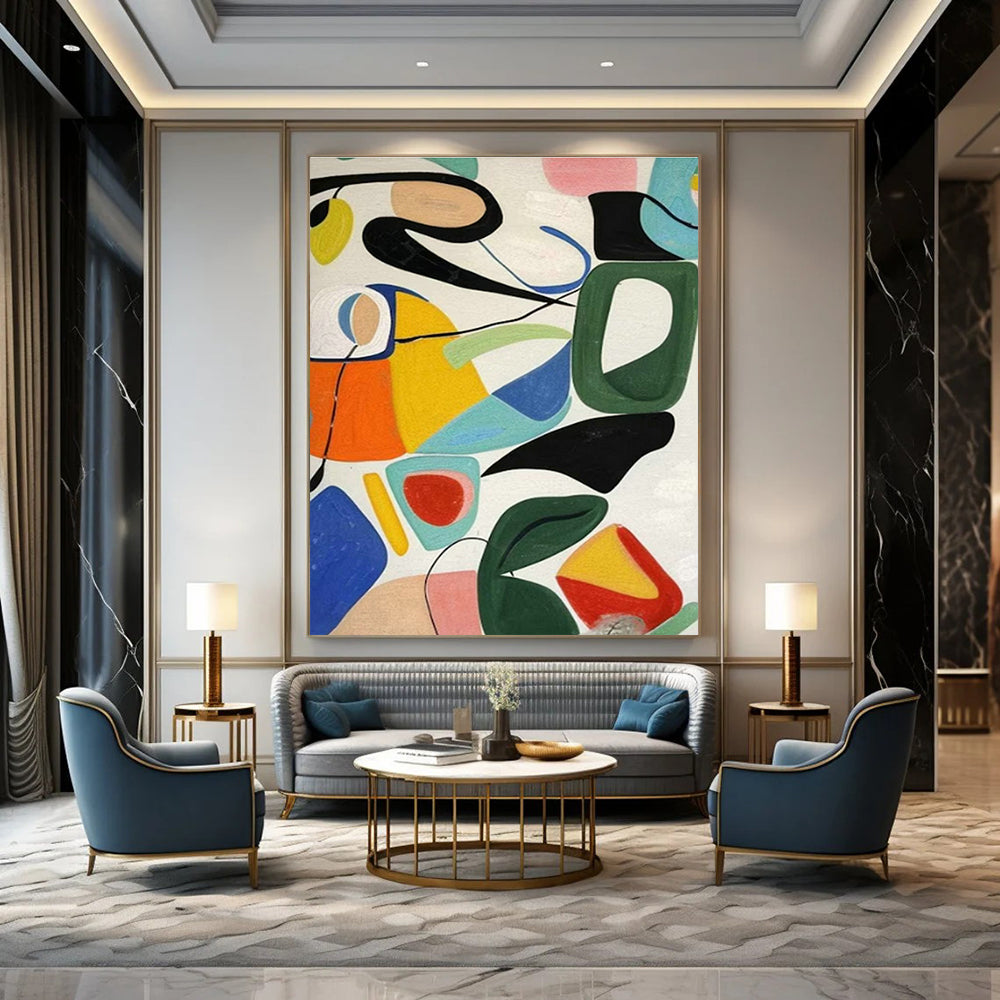 Playful Colorful Shapes Art for Children’s Playroom & Creative Coworking Space DLZ1469