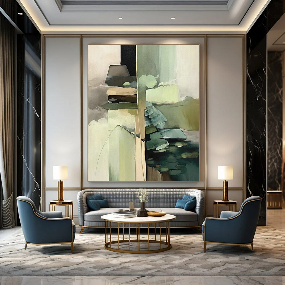 Collage - Style Geometric Abstract Art for Creative Studio & Bohemian Home Gallery Wall DLZ1623
