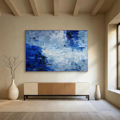 Blue - Toned Abstract Art for Coastal Home Bedroom Relax Corners DLZ3235