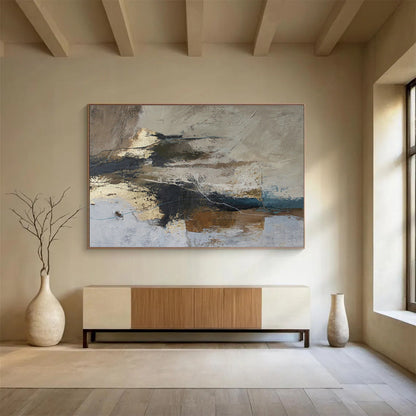 Gold - Brown Abstract Texture Art for Upscale Office Reception DLZ2895