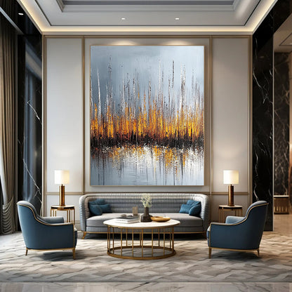 Grey and Orange Reed Reflection for Modern Lakeside Villa & Nature - Inspired Office STSC330